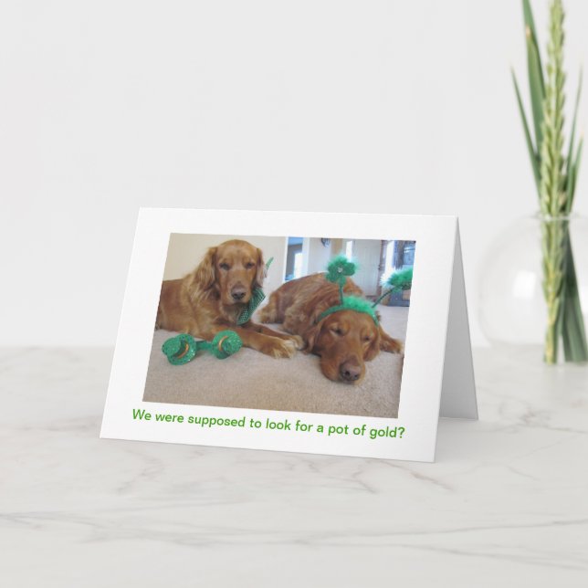 Carte Golden Retriever St. Patrick's Day Card (Devant)