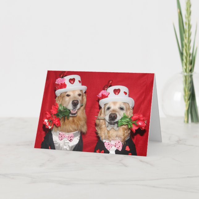 Carte Golden Retriever Tuxedo Suit Valentine (Devant)