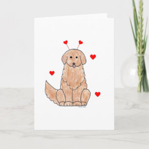Carte Golden Retriever Valentine Ears