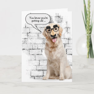 Carte Golden Retriever Vieillir Humour d'anniversaire