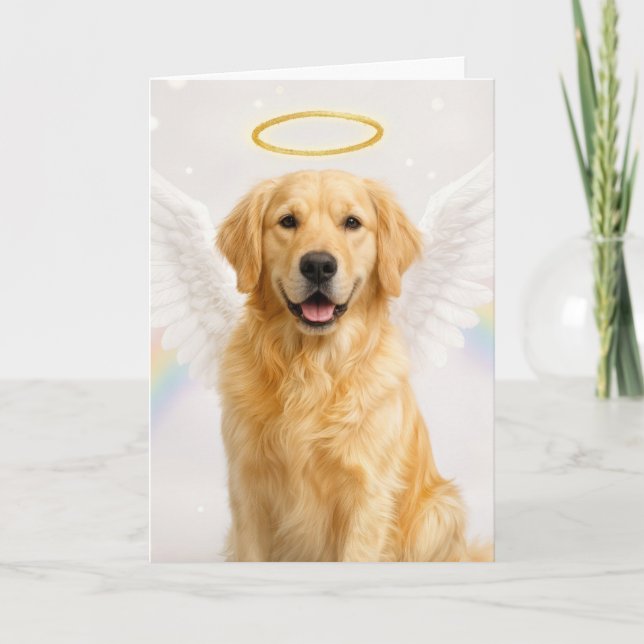 Carte Golden Retriever with Angel Wings (Devant)