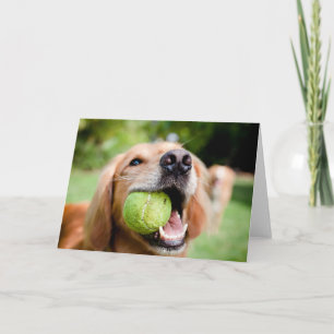 Carte Golden Retriever With Tennis