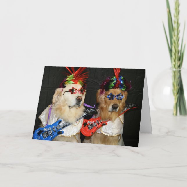 Carte Golden Rock Star Anniversaire (Devant)