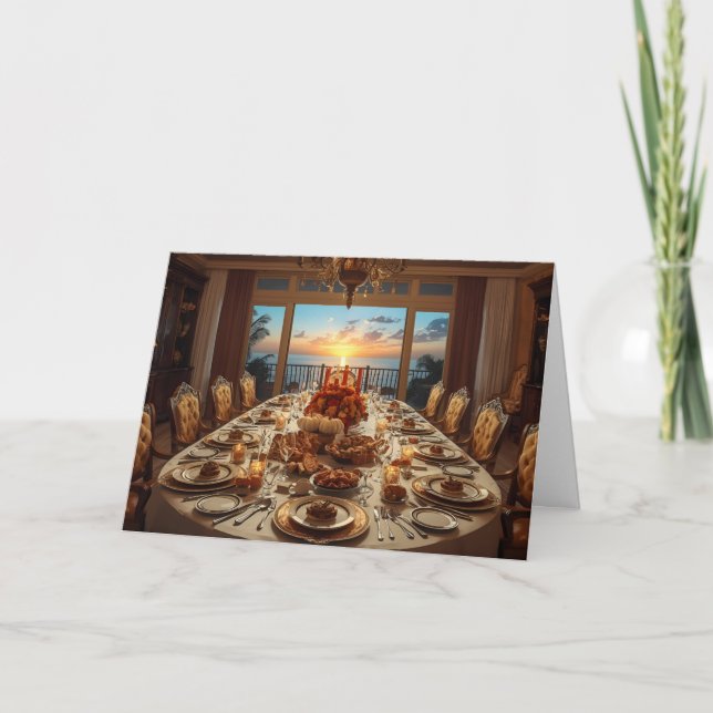 Carte 🌅 Golden Sunset Gathering – Thanksgiving Card (Devant)