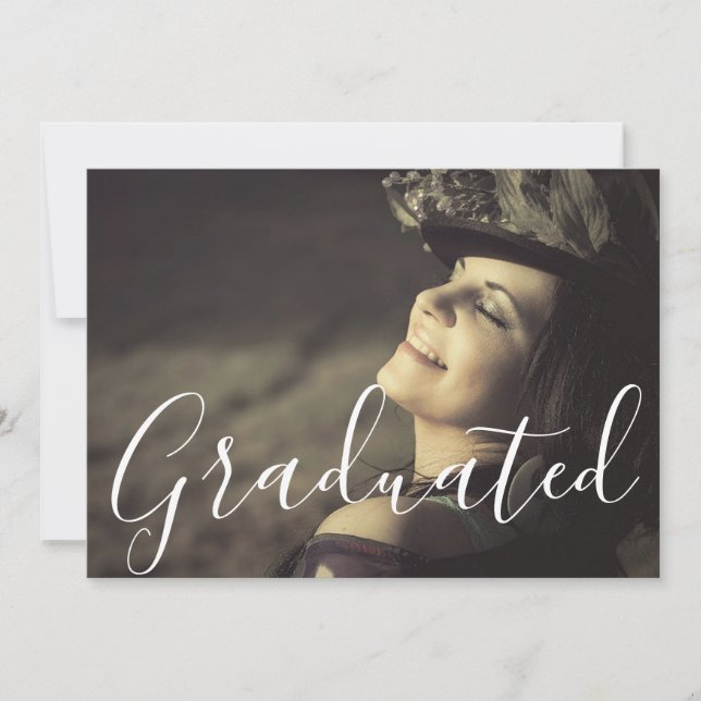 Carte Golden tendance Script Graduation de la photo Grad (Devant)