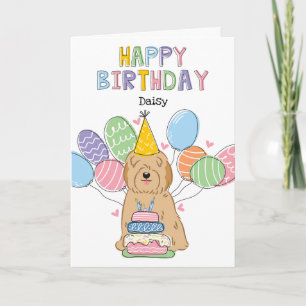 Carte Golden Tibetan Terrier Chien fête d'anniversaire