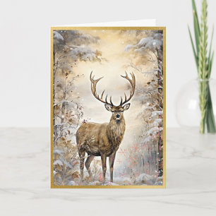 Carte Golden Woodland Elk Beauté