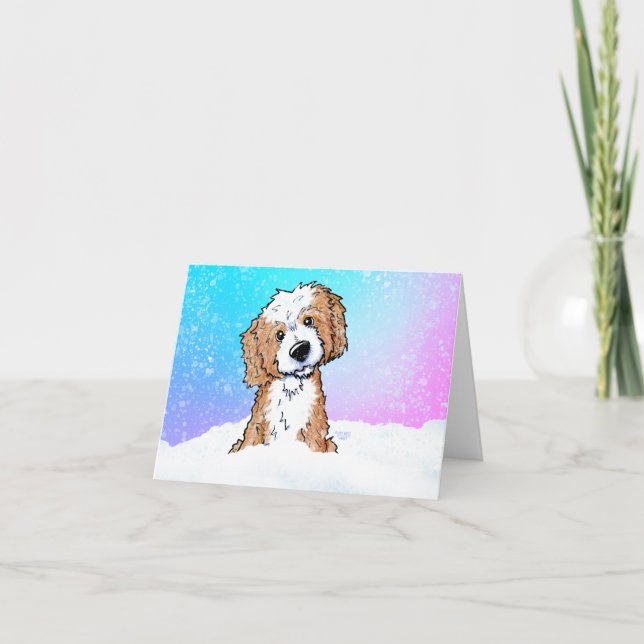 Carte Goldendoodle Abricot  (Devant)