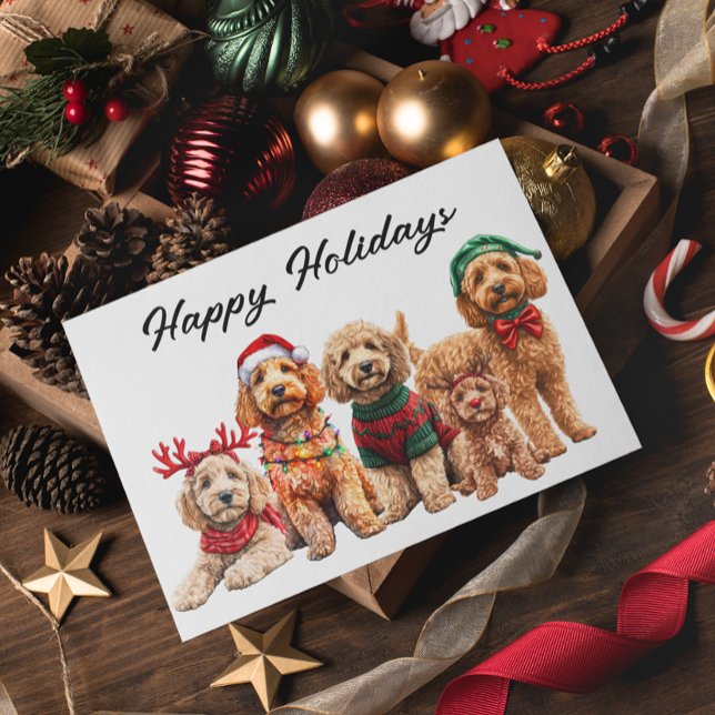 Carte Goldendoodle Chien Noël (Créateur téléchargé)