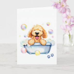 Carte Goldendoodle Chien Plié Salutation