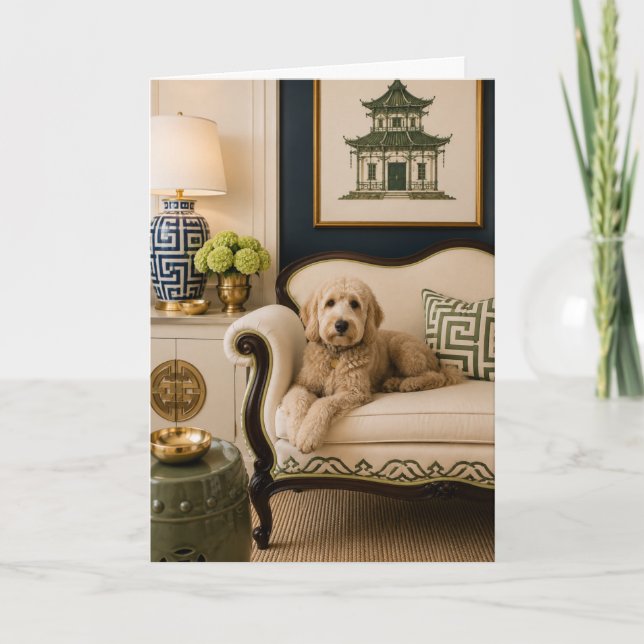 Carte Goldendoodle - Doodle Élégant (Devant)