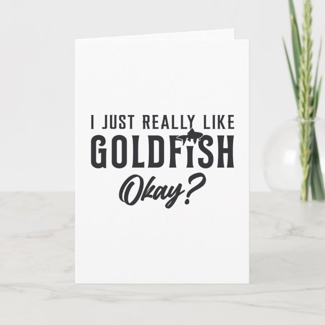 Carte Goldfish J'Aime Vraiment Goldfish Animal Pet (Devant)