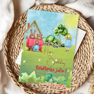 Carte Goldilocks and Bears Joyeux anniversaire
