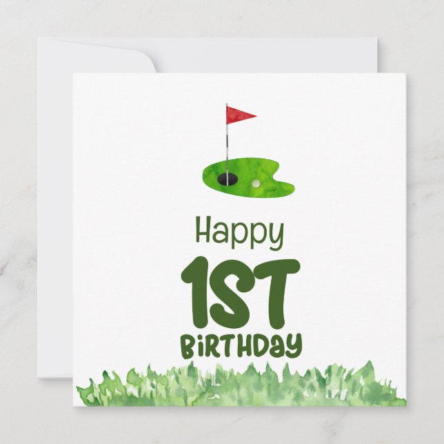 Carte Golf 1er anniversaire golfeur d'un an (Devant)