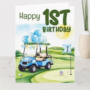 Carte Golf 1er anniversaire golfeur d'un an