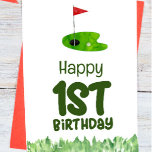 Carte Golf 1er anniversaire golfeur d'un an
