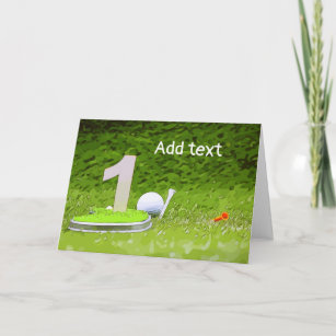 Carte Golf 1er anniversaire golfeur d'un an avec numéro
