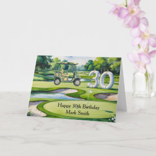 Carte Golf 30e anniversaire sur terrain de golf