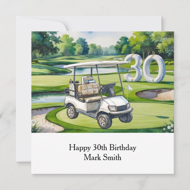 Carte Golf 30e anniversaire sur terrain de golf (Devant)