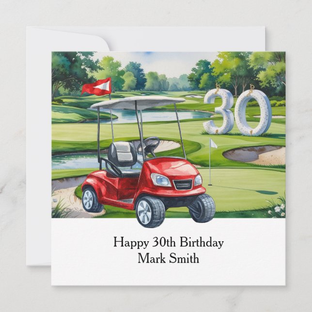 Carte Golf 30e anniversaire sur terrain de golf (Devant)