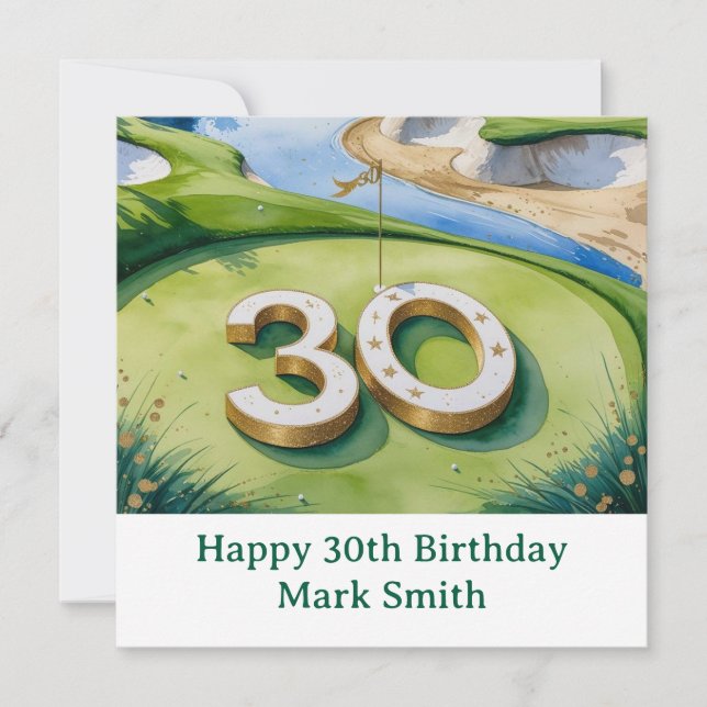 Carte Golf 30e anniversaire sur un parcours de golf (Devant)