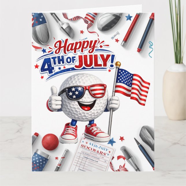 Carte Golf 4 juillet Jour de l'Indépendance  (Devant)