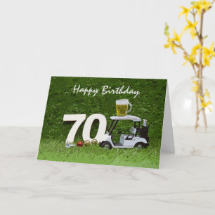 Carte Golf 70e fête d'anniversaire avec de la bière en c