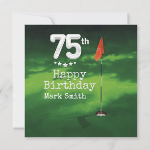 Carte Golf 75e anniversaire sur gazon vert
