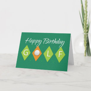 Carte Golf Anniversaire Diamant Vert Formes