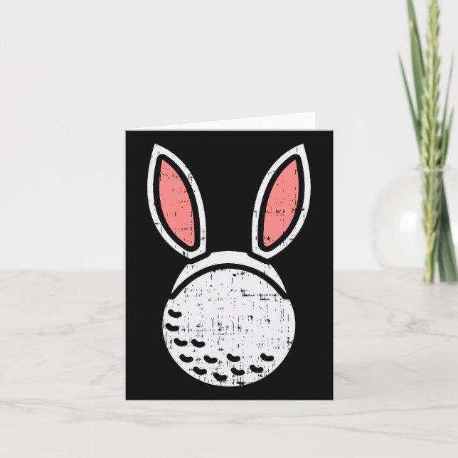 Carte Golf Ball Bunny Ears Funny Golf de Pâques Golfer G (Devant)