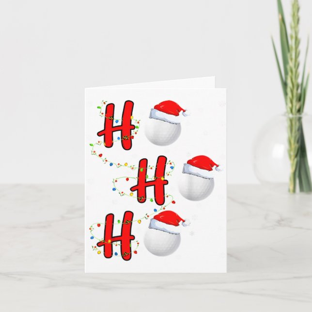 Carte Golf Ball Santa Hat Ho Ho Ho Men Women Christmas X (Devant)