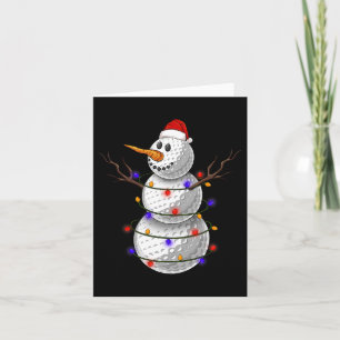 Carte Golf Ball Snowman lumières de Noël Drôle Snowman S