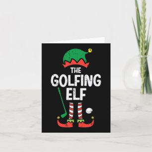 Carte Golf de Noël Elf Xmas Golf Family Match Golfe