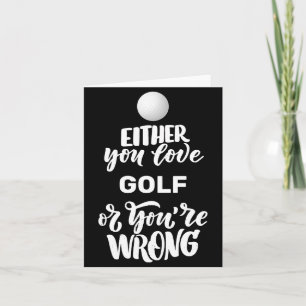 Carte Golf drôle Amour Golf Golfeur