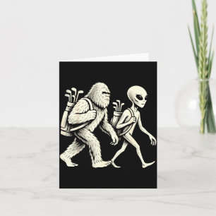 Carte Golf Drôle Bigfoot Sasquatch Alien Ufo Golfeur 