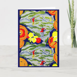 Carte golf et fleurs
