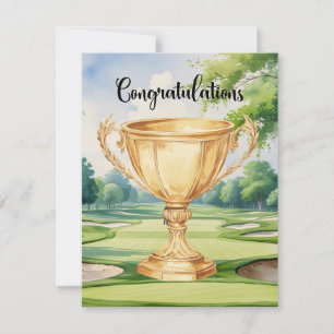 Carte Golf Félicitations avec la célébration de la coupe