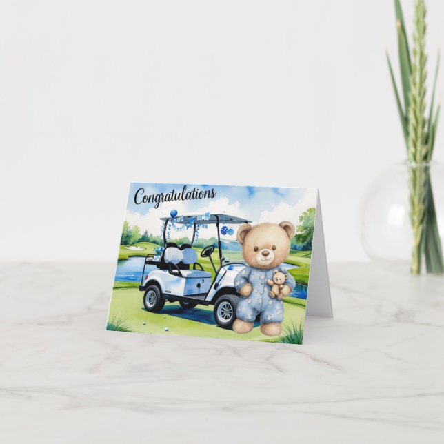 Carte Golf Félicitations pour Baby Golfer It's Boy (Devant)