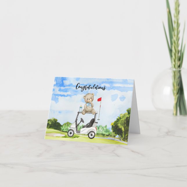 Carte Golf Félicitations pour Baby Golfer It's Boy (Devant)