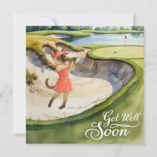 Carte Golf Get Well Soon pour golfeurs amoureux de