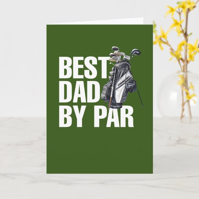 Carte Golf Happy Fête des pères meilleur papa par par (Fleur jaune)