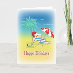 Carte GOLF Happy Holidays Santa Hat Funny Card