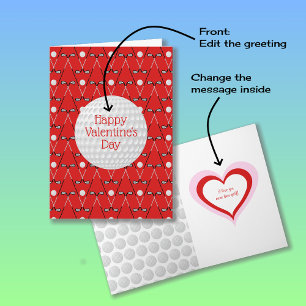 Carte Golf motif texte personnalisé Saint Valentin