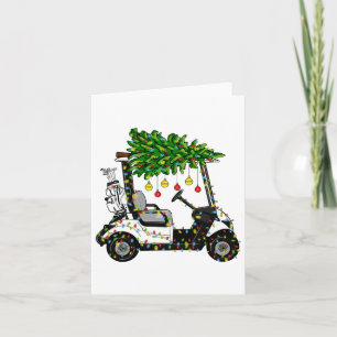 Carte Golf Panier Noël Arbre Lumières Noël Sport Golfeur