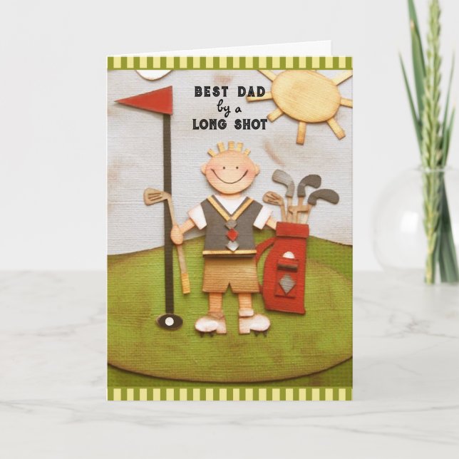 Carte golf papa fête des pères (Devant)