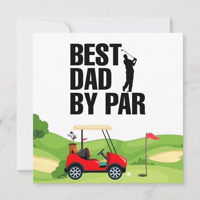 Carte Golf Papa meilleur papa par Par pour papa Fête des (Devant)