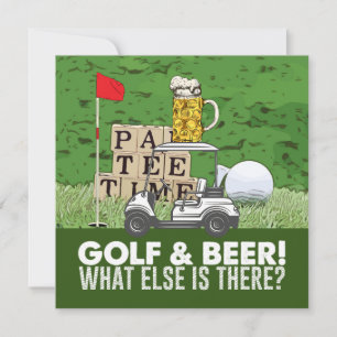 Carte Golf Party Golf and Beer Funny Saying for golfeur