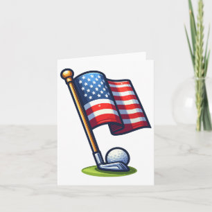 Carte Golf patriotique 4 juillet fête de l'indépendance 
