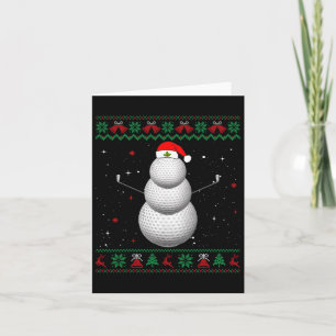 Carte Golf Père Noël Snowman Ball Vilain Noël Golf Golf