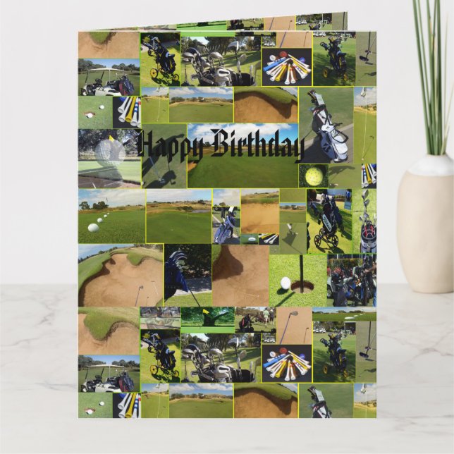 Carte Golf Photo Collage, Funny Big Birthday (Devant)